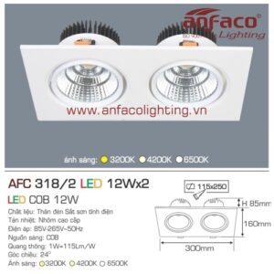 Led âm trần Anfaco AFC 318/2-12Wx2