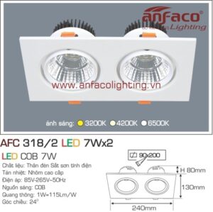 Led âm trần Anfaco AFC 318/2-7Wx2