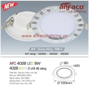 Led âm trần Anfaco AFC 402B-8W