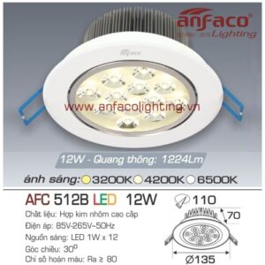 Led âm trần Anfaco AFC 512B-12W