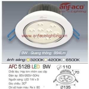 Led âm trần Anfaco AFC 512B-9W