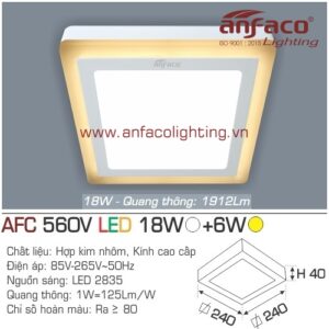 LED ốp trần nổi AFC 560V-18W+6W