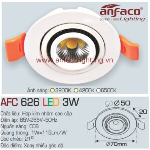 Led âm trần Anfaco AFC 626-3W