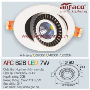 Led âm trần Anfaco AFC 626-7W