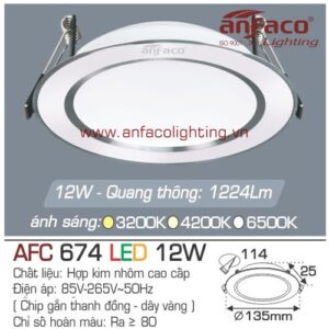 Led âm trần Anfaco AFC 674-12W