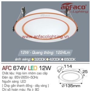 Led âm trần Anfaco AFC 674V-12W