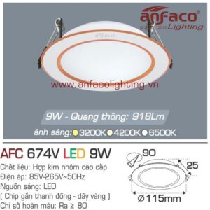 Led âm trần Anfaco AFC 674V-9W