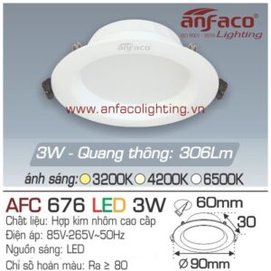 Led âm trần Anfaco AFC 676-3W