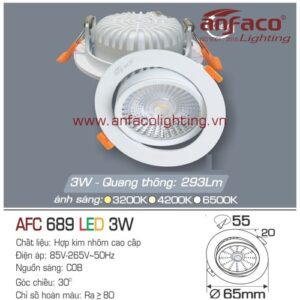 Led âm trần Anfaco AFC 689-3W