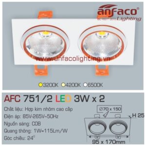 Led âm trần Anfaco AFC 751/2-3Wx2