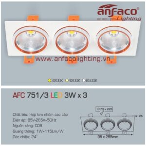 Led âm trần Anfaco AFC 751/3-3Wx3