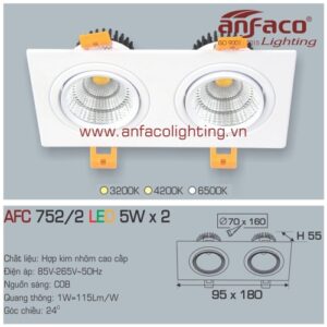 Led âm trần Anfaco AFC 752/2-5Wx2