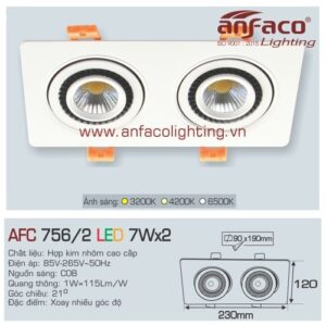 Led âm trần Anfaco AFC 756/2-7Wx2