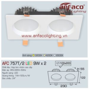 Led âm trần Anfaco AFC 757T/2-9W