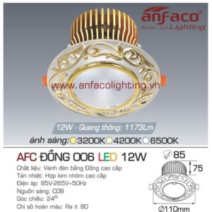 Led âm trần Anfaco AFC đồng 006-12W