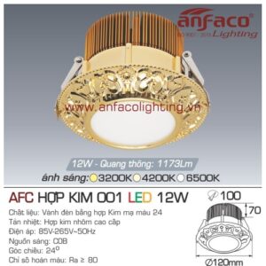 Led âm trần Anfaco AFC hợp kim 001-12W