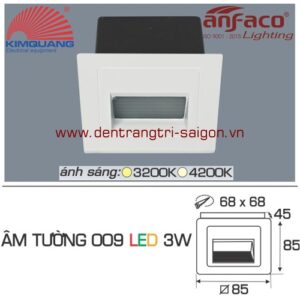 Led Anfaco gắn âm tường 009-3W