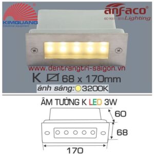 Led Anfaco gắn âm tường K-3W