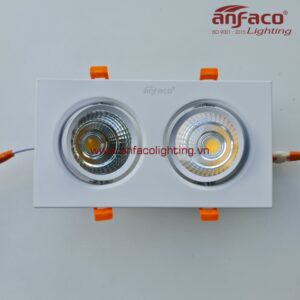 Đèn Led âm trần 2 bóng xoay góc Anfaco AFC 318-7w-12w