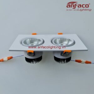 Đèn Led âm trần 2 bóng Anfaco AFC 318-7w-12w xoay góc