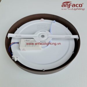 AFC-555N Đèn ốp trần panel Anfaco AFC555N vỏ nâu 6W 12W 18W 22W ánh sáng trắng, vàng, trung tính, đổi màu