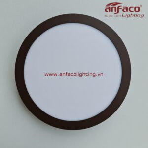 AFC-555N Đèn ốp trần tròn panel Anfaco AFC555N vỏ nâu 6W 12W 18W 22W ánh sáng 6500K 4200K 3200K