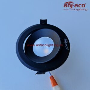 AFC-618D đèn Anfaco downlight âm trần xoay góc vỏ đen AFC618D 3W 5W 7W 12W kính mờ