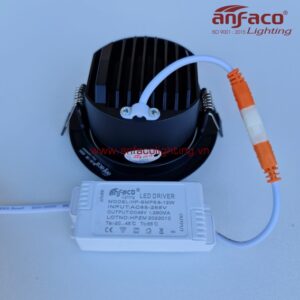 AFC-618D đèn Anfaco downlight âm trần xoay góc vỏ đen AFC618D 3W 5W 7W 12W kính mờ