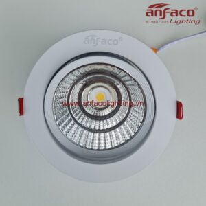 AFC-734 Đèn downlight âm trần xoay góc Anfaco AFC734 vỏ trắng 3W 5W 7W 9W 12W ánh sáng 3 màu, trắng , vàng, vàng ấm