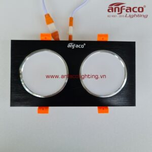 Đèn Anfaco downlight âm trần AFC 754-2D 9W vỏ đen