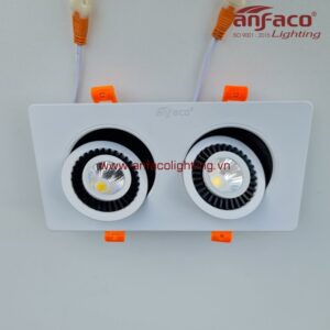 AFC-756/2/9W Đèn downlight âm trần xoay góc Anfaco AFC756/2 đôi vỏ trắng 3W 5W 7W ánh sáng trung tính, ánh sáng vàng, ánh sáng trắng