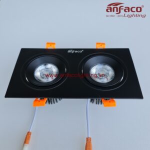 Đèn downlight âm trần led Anfaco AFC-767-2d-9W-12W vỏ đen xoay góc