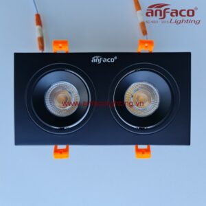 Đèn downlight âm trần led Anfaco AFC-767-2d-9W-12W vỏ đen xoay góc