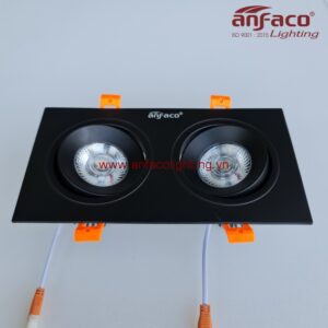 Đèn downlight âm trần led Anfaco AFC-767-2d-9W-12W vỏ đen xoay góc