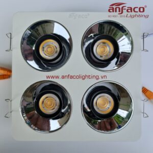 Đèn downlight âm trần vuông 4 bóng xoay góc 12Wx4