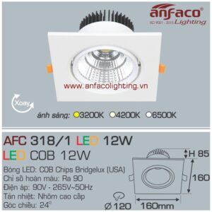 Đèn LED âm trần Anfaco AFC 318/1-12W