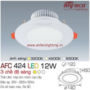 Đèn led downlight Anfaco gắn âm trần AFC 424-12W