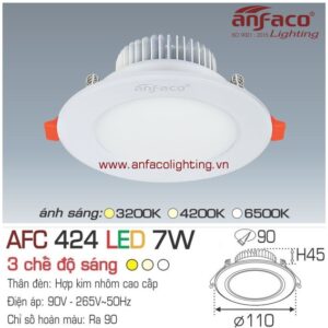 Đèn led downlight Anfaco gắn âm trần AFC 424-7W