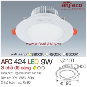 Đèn led downlight Anfaco gắn âm trần AFC 424-9W