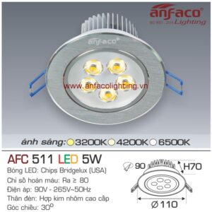 Đèn LED âm trần Anfaco AFC 511-5W