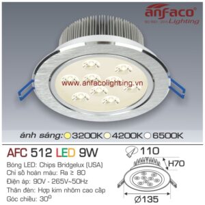 Đèn LED âm trần Anfaco AFC 512-9W