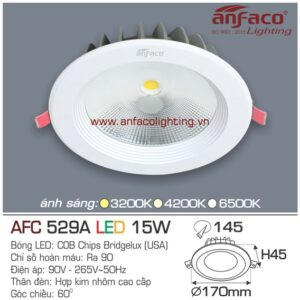 Đèn LED âm trần Anfaco AFC 529A-15W