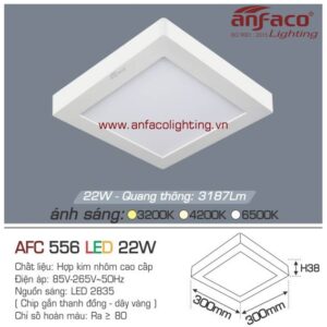 AFC 556-22W Đèn LED panel gắn nổi vuông đen Anfaco AFC556 22W