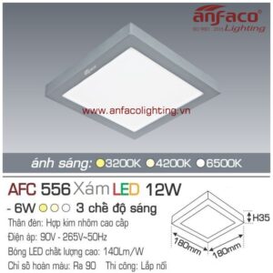 Đèn LED panel nổi Anfaco AFC 556 Xám-12W