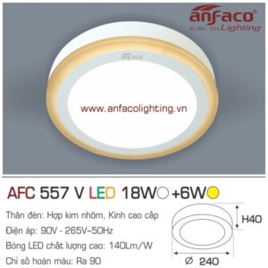 Đèn LED ốp trần nổi Anfaco AFC 557V-18W+6W