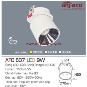 AFC 637-9W Đèn LED downlight xoay góc Anfaco AFC637-9W