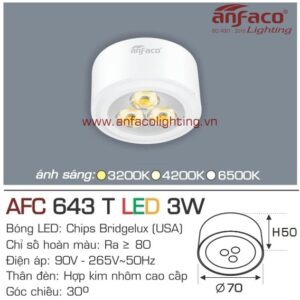 Đèn LED downlight nổi Anfaco AFC 643T-3W