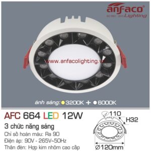 Đèn LED âm trần Anfaco AFC 664-12W