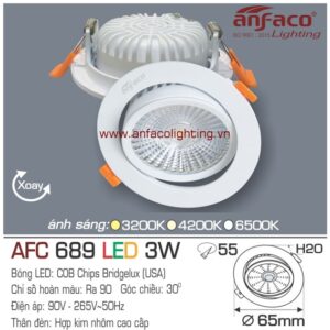 Đèn LED âm trần Anfaco AFC 689-3W