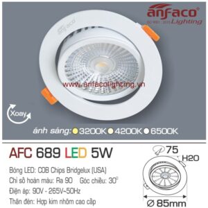 Đèn LED âm trần Anfaco AFC 689-5W